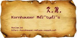Kornhauser Mátyás névjegykártya